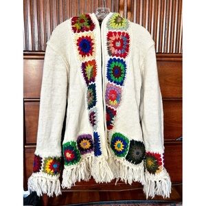 Land of Wool and Felt Crochet Cardigan - Size Large